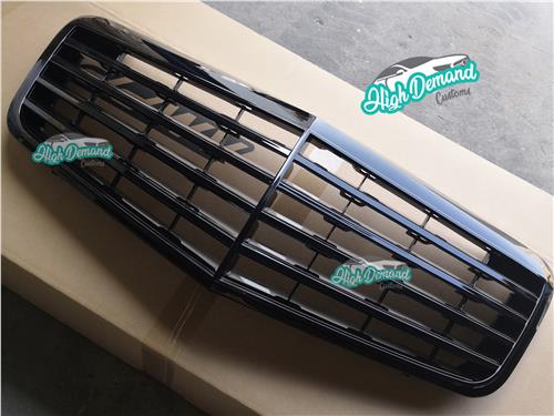 E W211 07-09 GLOSS BLACK WITHOUT LOGO FRONT GRILLE FOR BENZ E CLASS W211 07-09